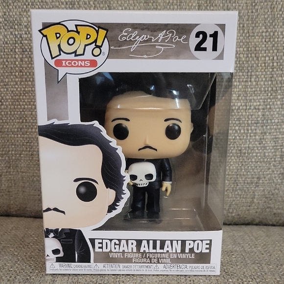 Funko Pop! Edgar Allan Poe Mit Totenkopf - Vinylfigur 9,5 Cm, Sammlerstück